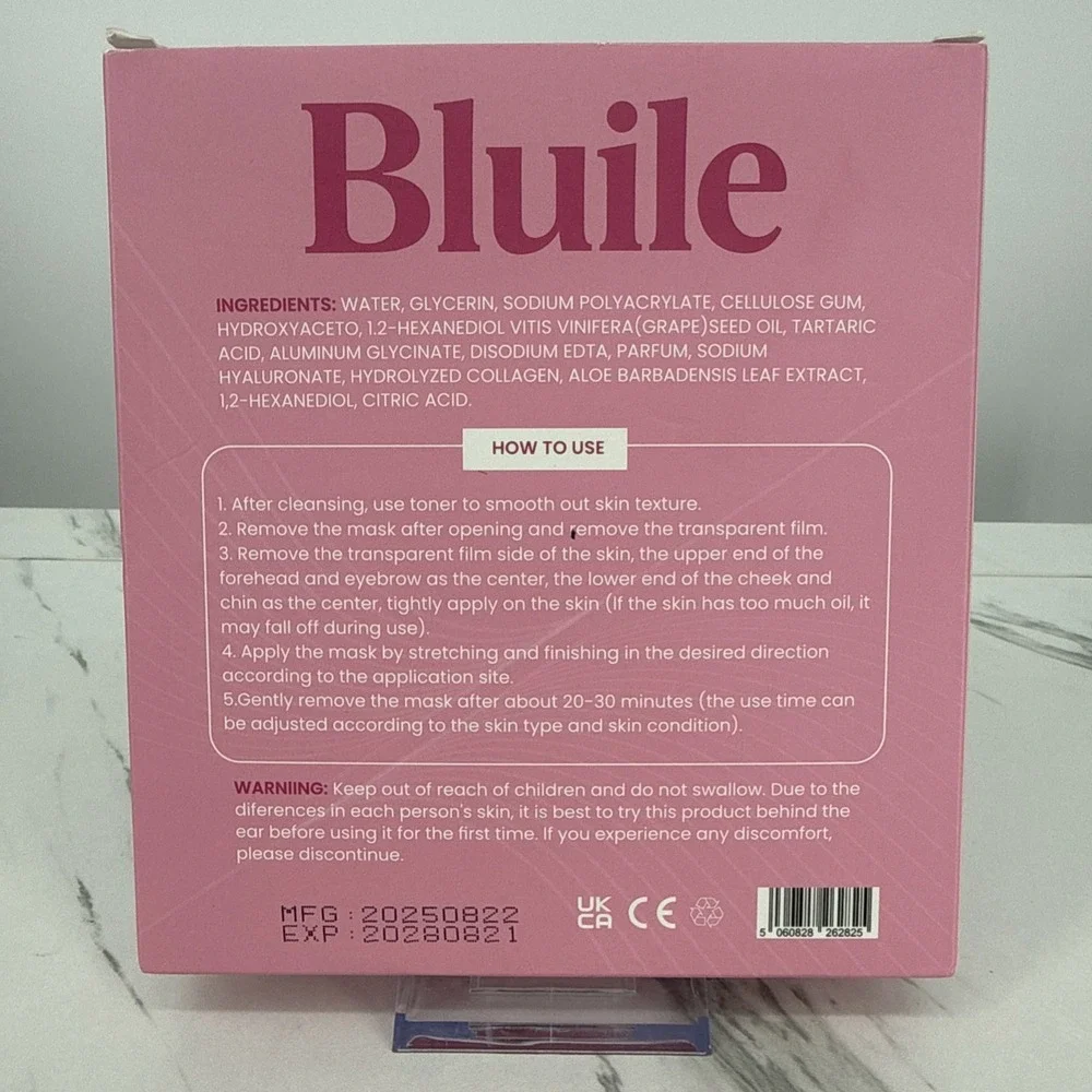 Bluile 3D Lifting Full Face Mask Tension Gel Firming Collagen K-Beauty 4 Masks